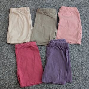 5-Pack Girls Cotton Biker Cartwheel Kid Safety Under Dress Bike Shorts Size 5-6